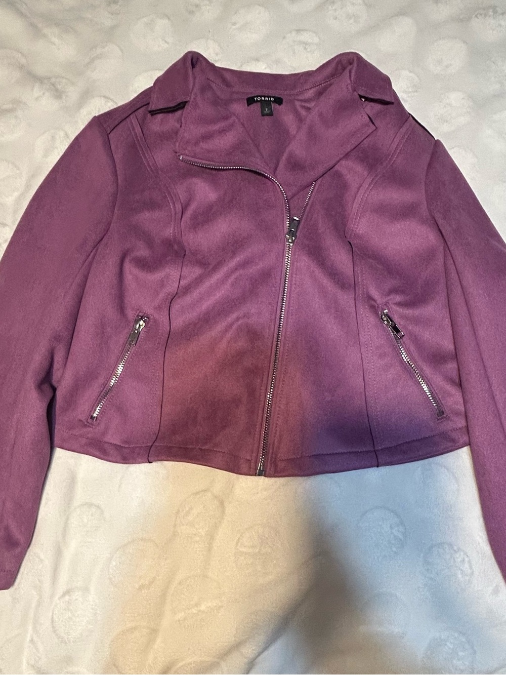 torrid Purple Faux-Suede Moto Jacket